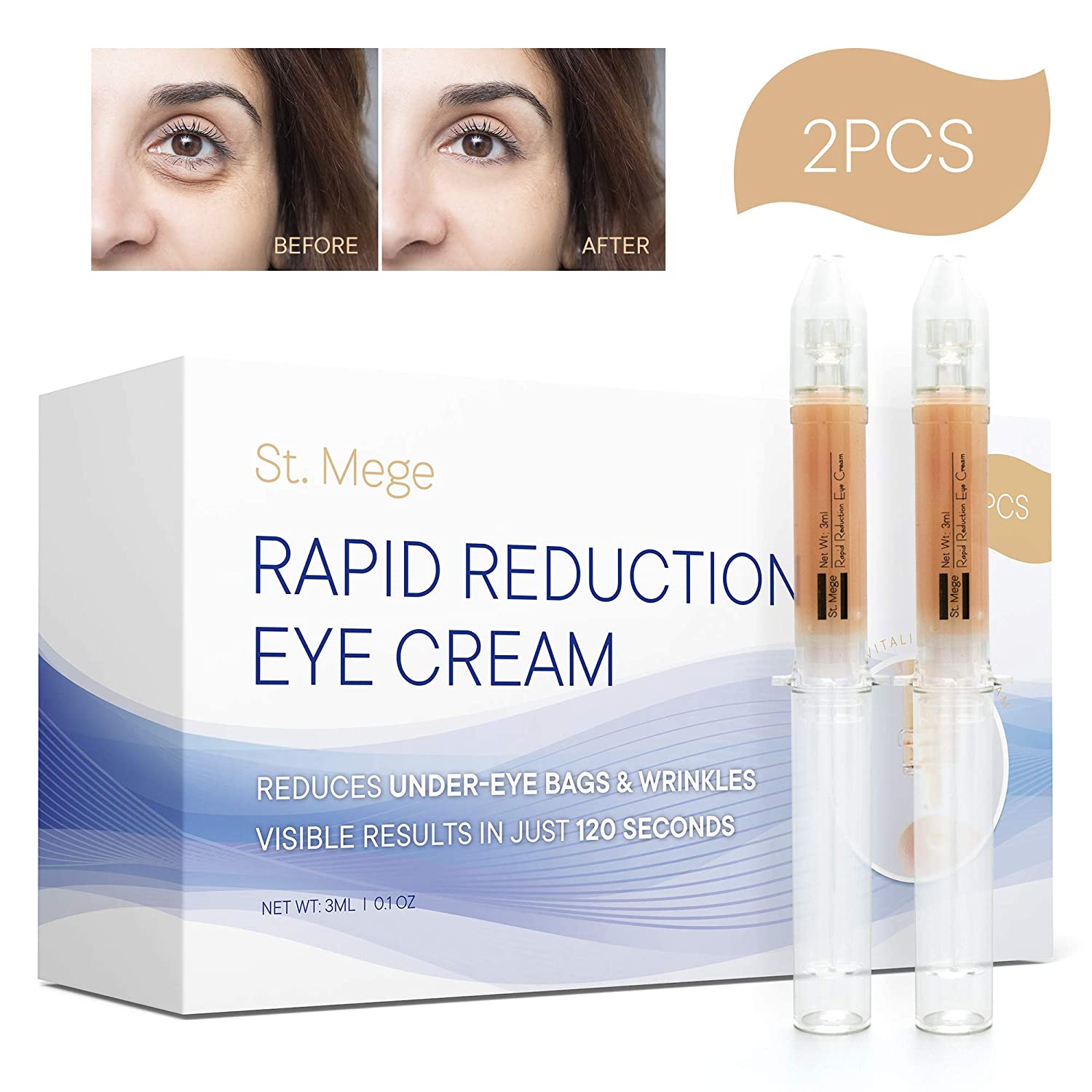 Rapid Reduction Eye Cream , in 120 Seconds by St. Mege 2Pcs
