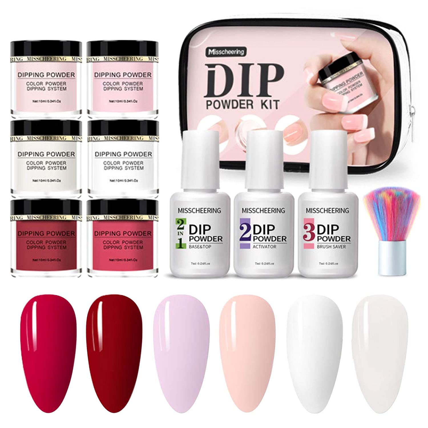 St. Mege Dipping powder Nail starter Kit of 6 colors for French Nail