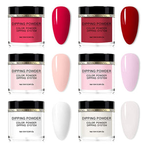 St. Mege Dipping powder Nail starter Kit of 6 colors for French Nail