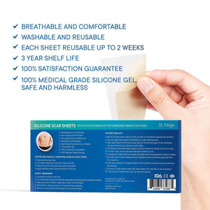 Medical-Grade Drug Free Silicone Scar Sheets for C-Section, Softens & Flattens Stretch Marks